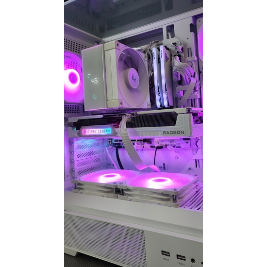 Komputer do gier Prism AMD Ryzen 5 7500F 32GB DDR5 RX 9060 XT 1TB 650W  W11Pro biała